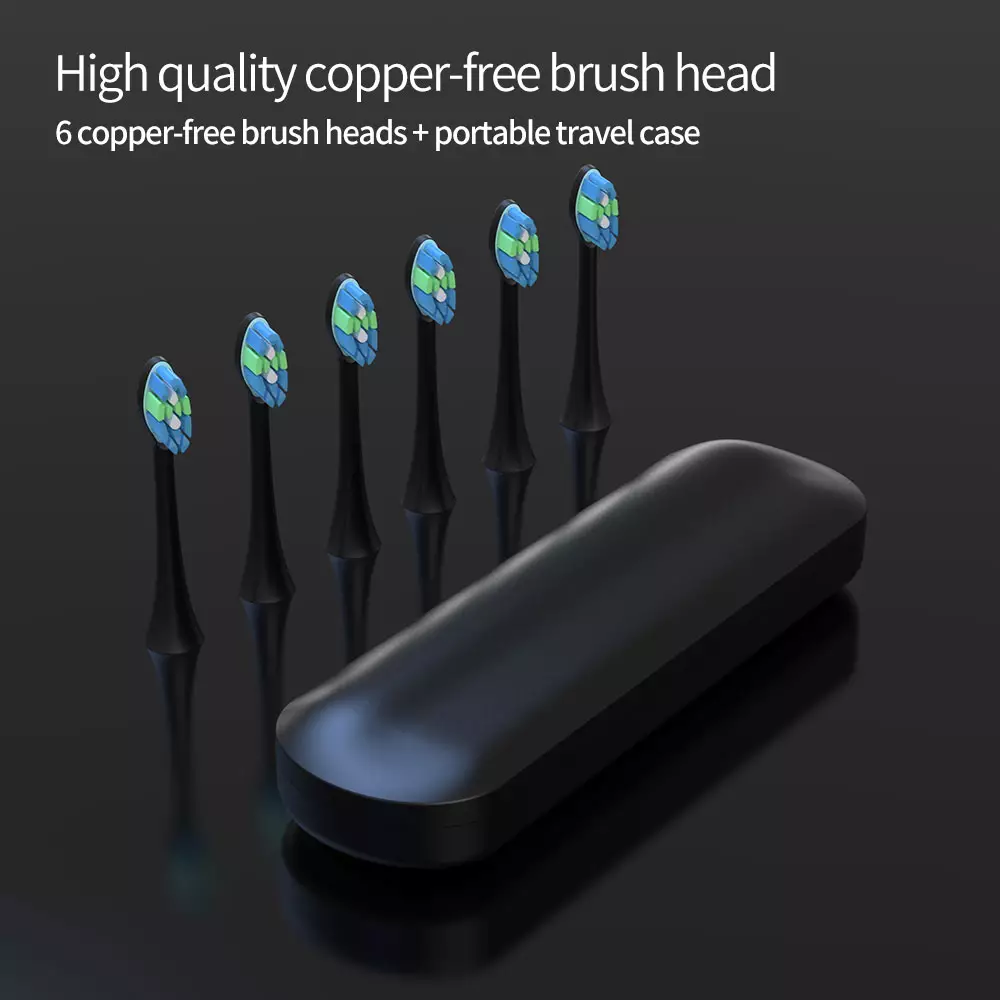 客製化 USB 充電聲波牙刷，附智慧定時器，附支架快速充電